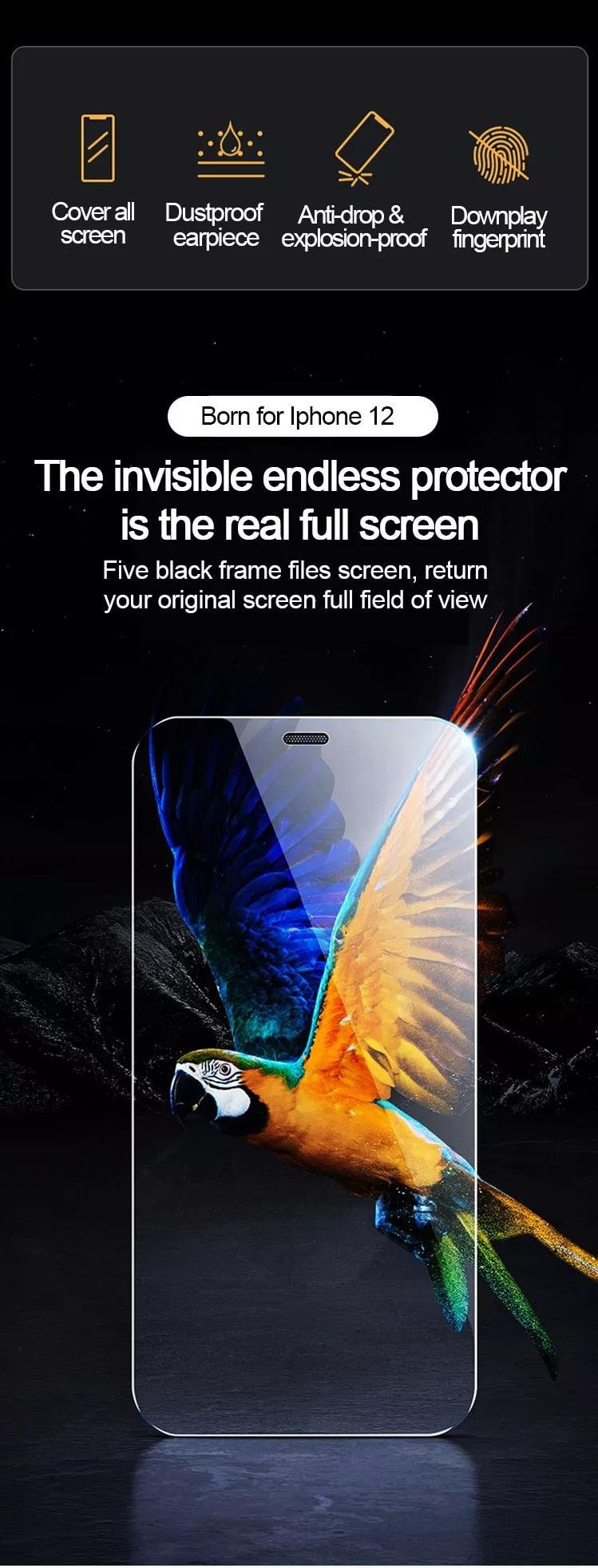 Protector de Pantalla de Vidrio Templado Premium de 4 Piezas para iPhone