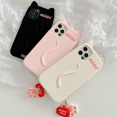 Cartoon Cat Ear Phone Case for iPhone - Cute & Durable