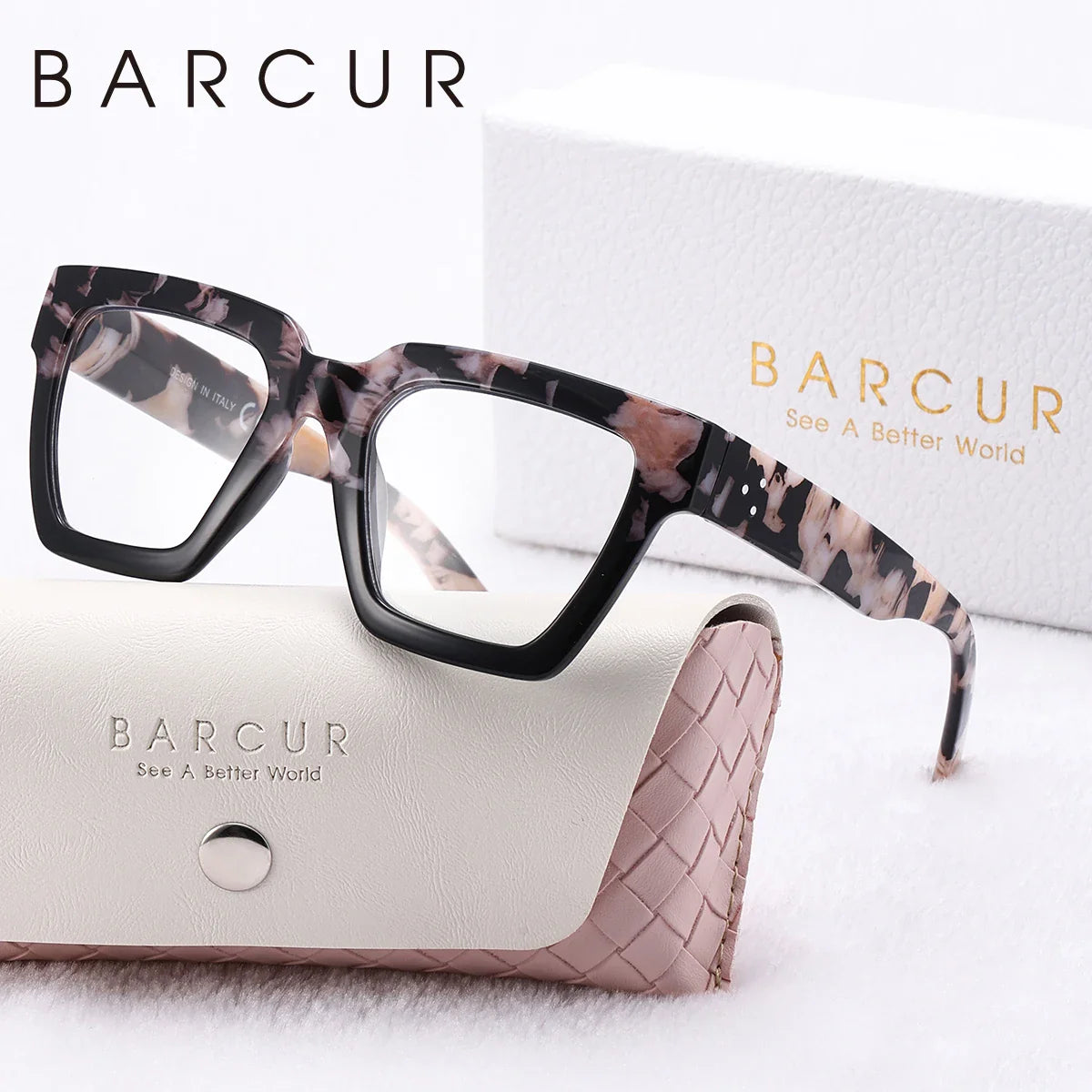 Lunettes de lecture roses élégantes BARCUR pour hommes et femmes