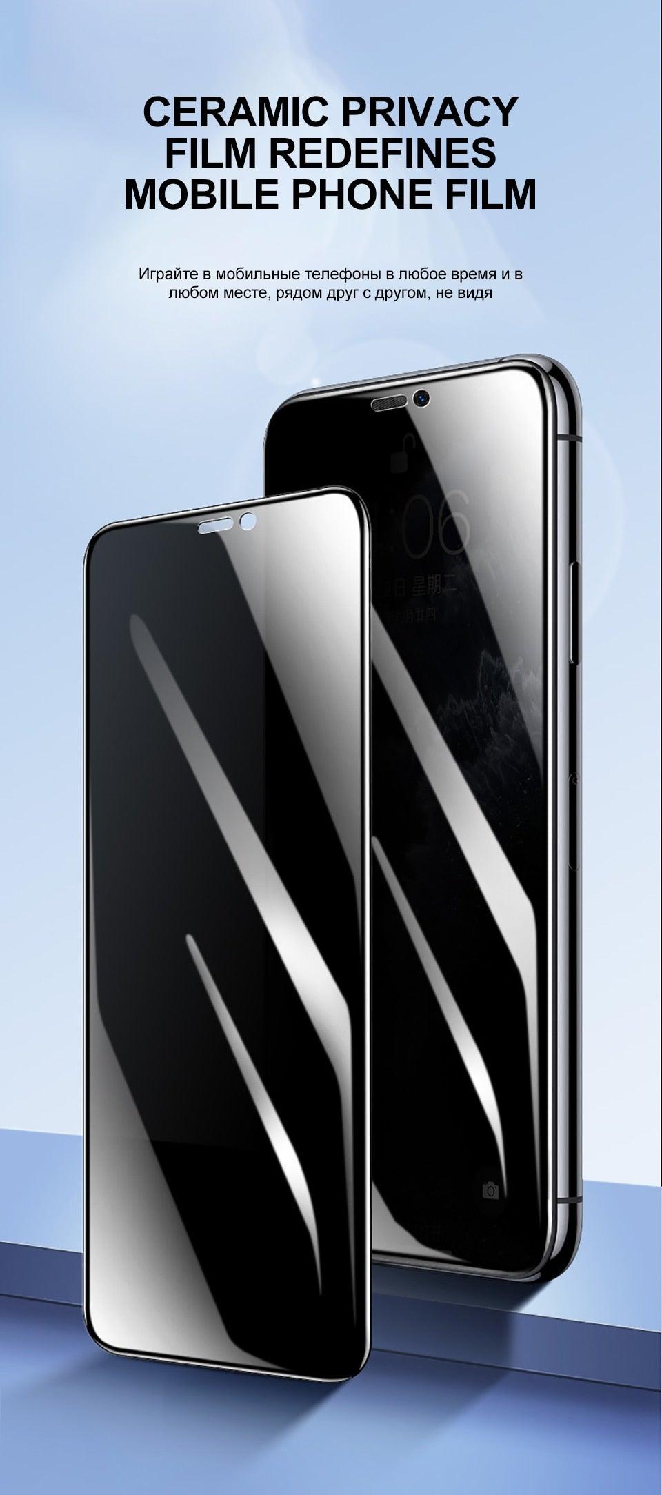 Full Cover Ceramics Privacy Glass Screen Protector for iPhone
