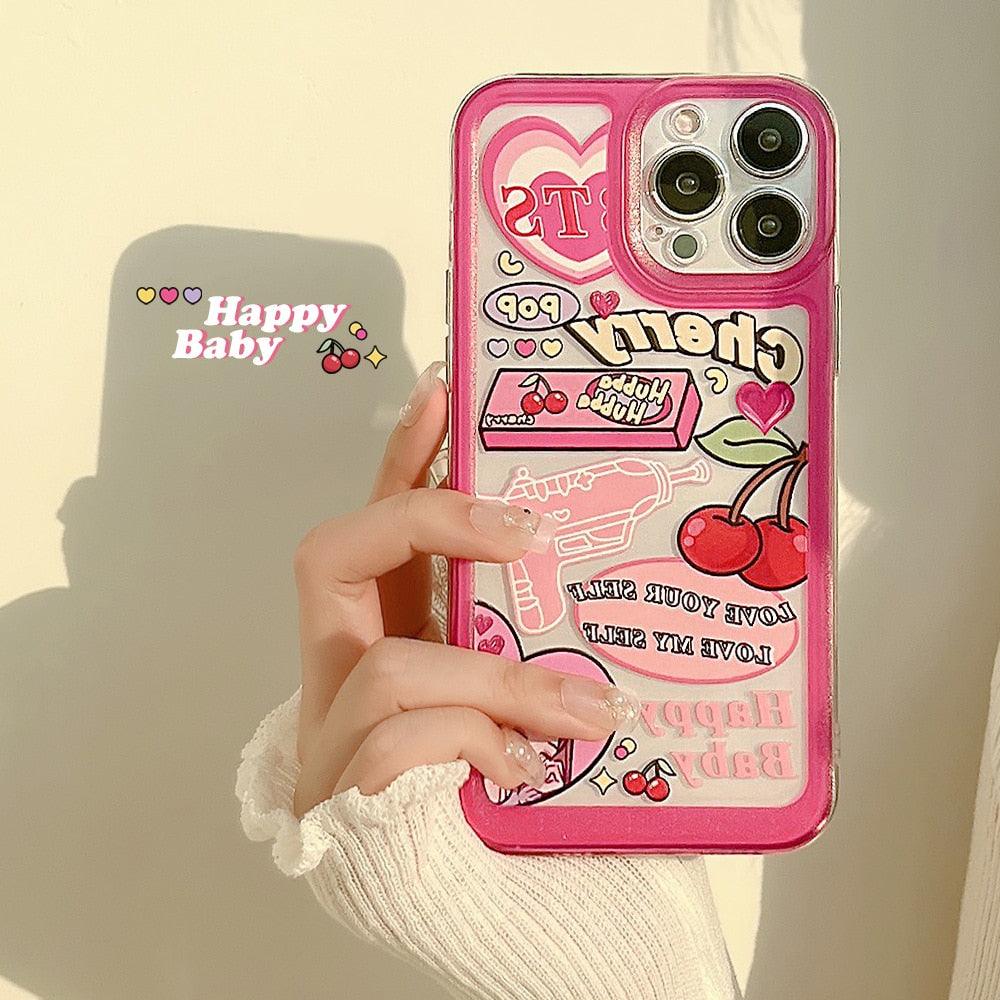 Cute Cat Transparent Phone Case for iPhone 11/12/13 Pro Max