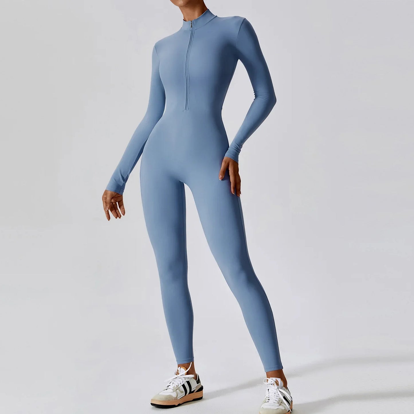 Premium Long Sleeved Yoga Jumpsuit with Zipper