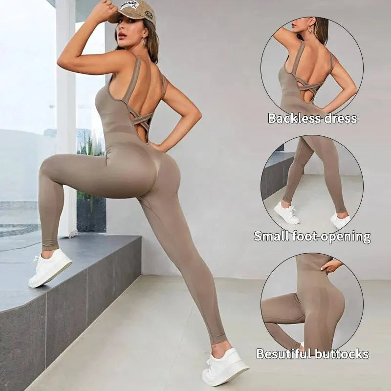 Mono de Yoga Bodycon Sin Espalda FlexiFit