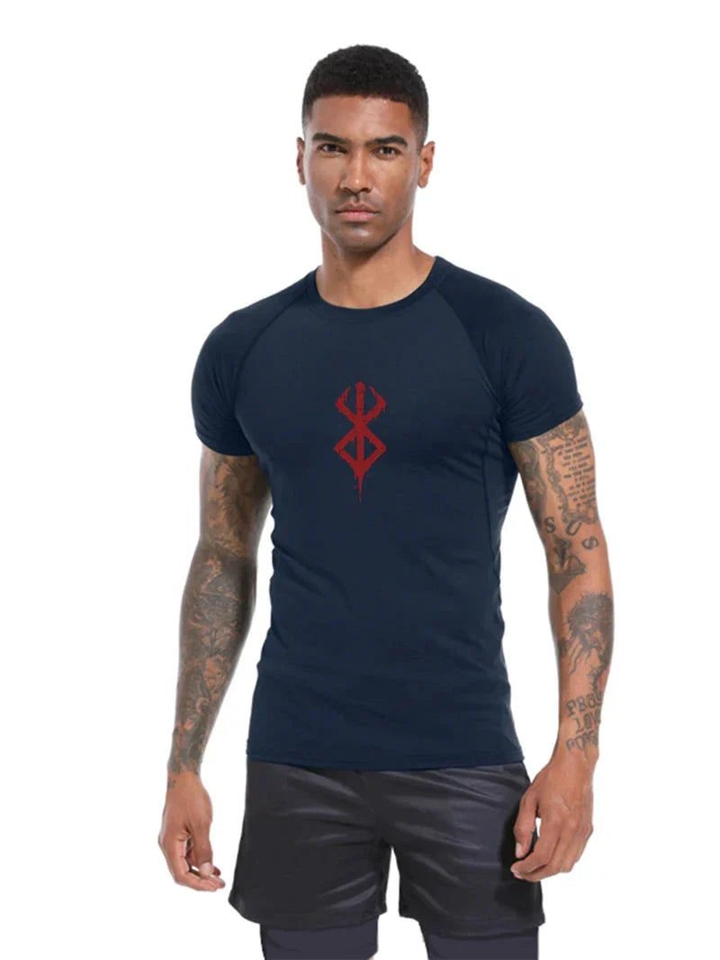 Camisa de compresión estampada para hombre - Camiseta de entrenamiento de verano