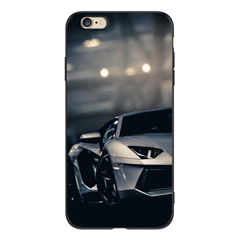 Stylish Soft Silicone Car Print Phone Case for iPhone