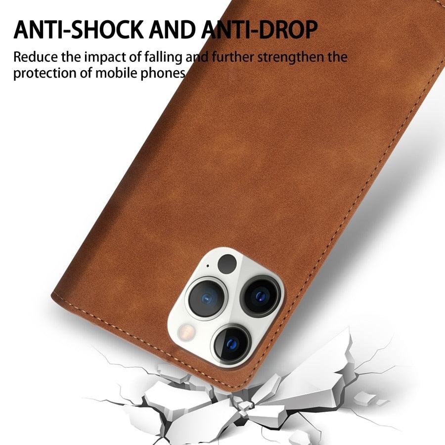 Étui portefeuille à rabat magnétique premium pour iPhone 14 Pro Max