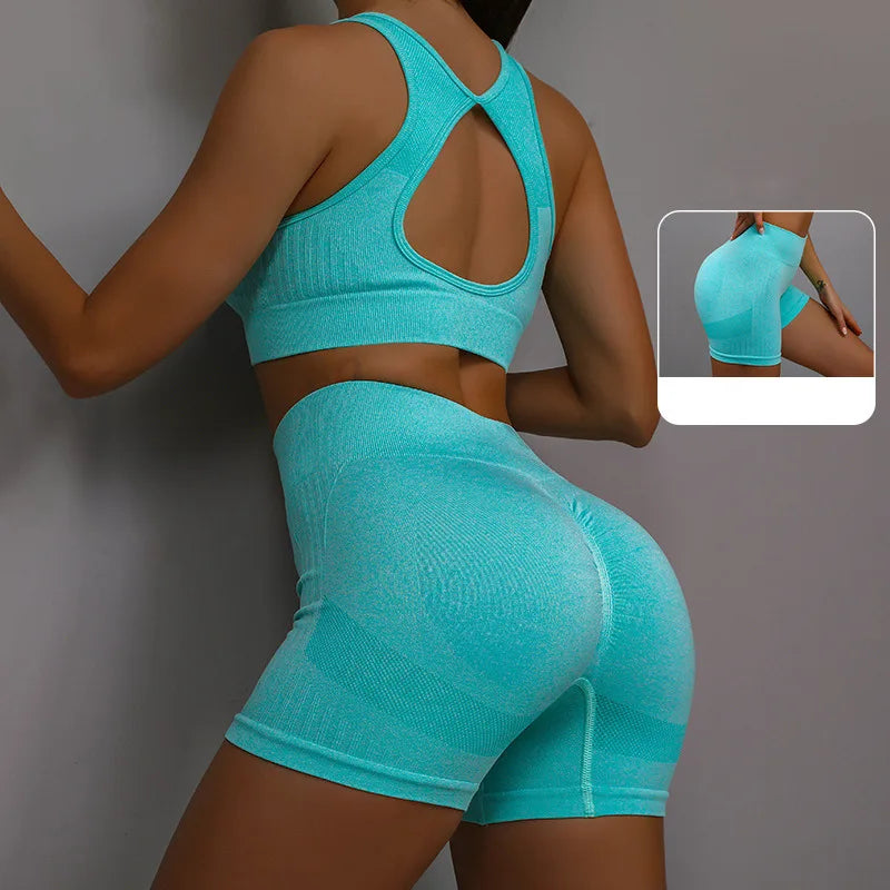 Conjunto de Cortos de Fitness para Mujeres Yoga