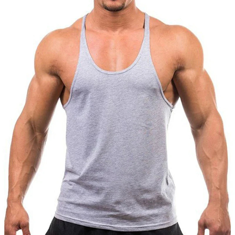Camiseta sin mangas de gimnasio de algodón premium