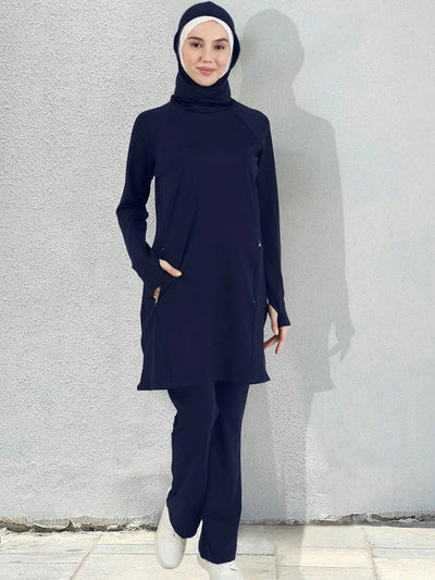 Sporty Muslim Women's Activewear Set with Hijab