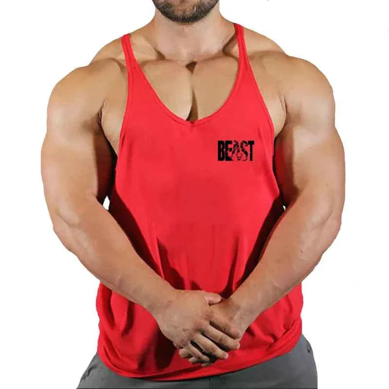 Camiseta sin mangas de algodón para hombre - Chaleco de rendimiento