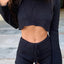 Conjunto de Top Corto de Punto Off Shoulder y Pantalones Cortos para Mujer
