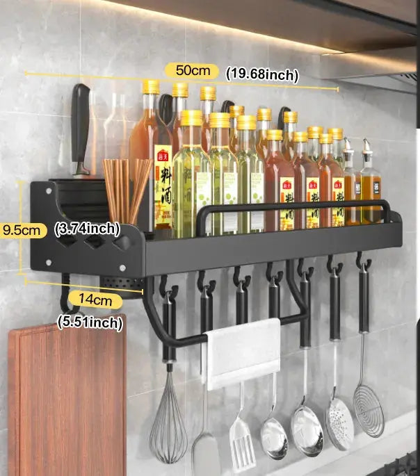 Wall-Mounted Spice Rack Organizer