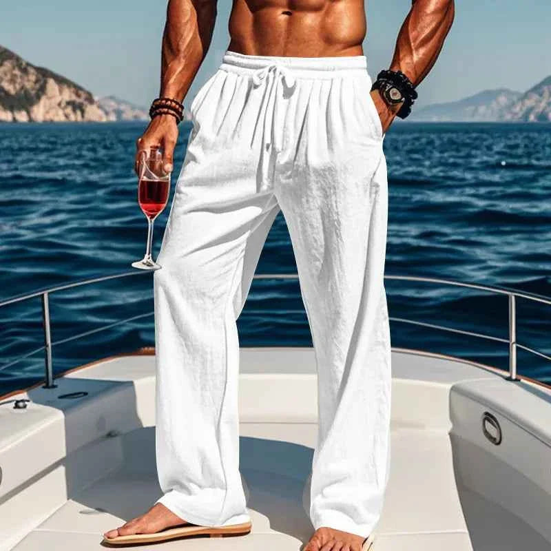 Pantalones de yoga de lino para hombre en 16 colores para primavera/verano