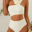 Maillot de bain asymétrique à découpes florales 3D