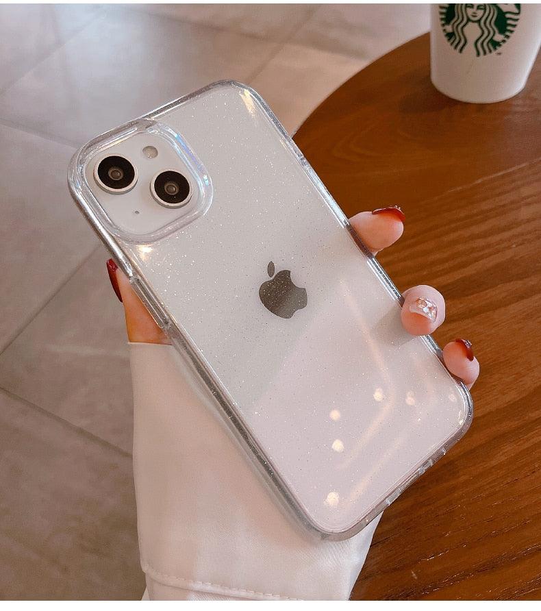 Elegant Glitter Shockproof Clear Case for iPhone 14/13/12/11 Pro Max Mini XS XR - Korvel