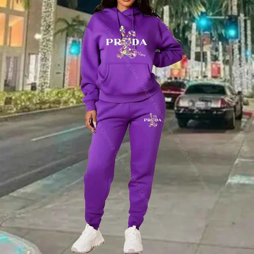 Conjunto de chándal de lujo para mujer de dos piezas en talla grande