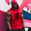 Camiseta sin mangas con capucha para gimnasio para hombres