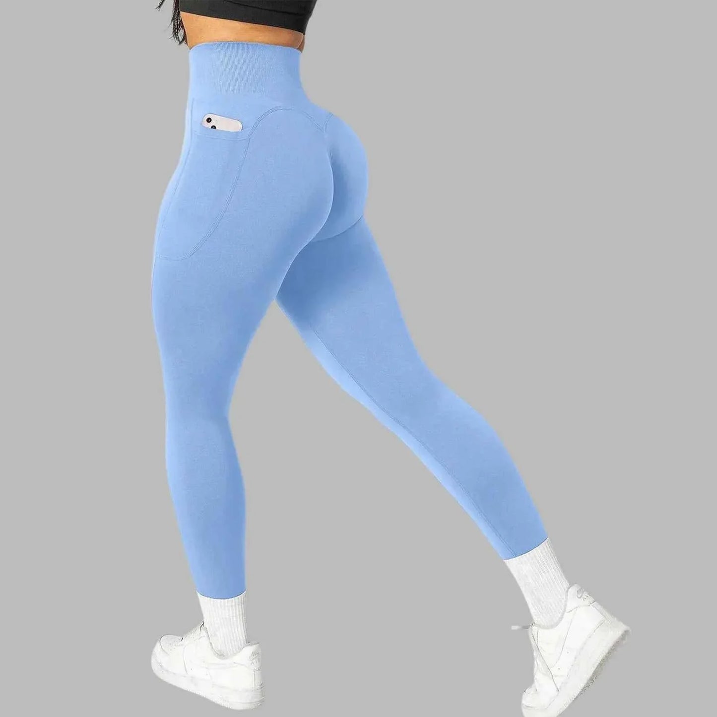 Leggings de Yoga sin Costuras con Bolsillo para Mujer