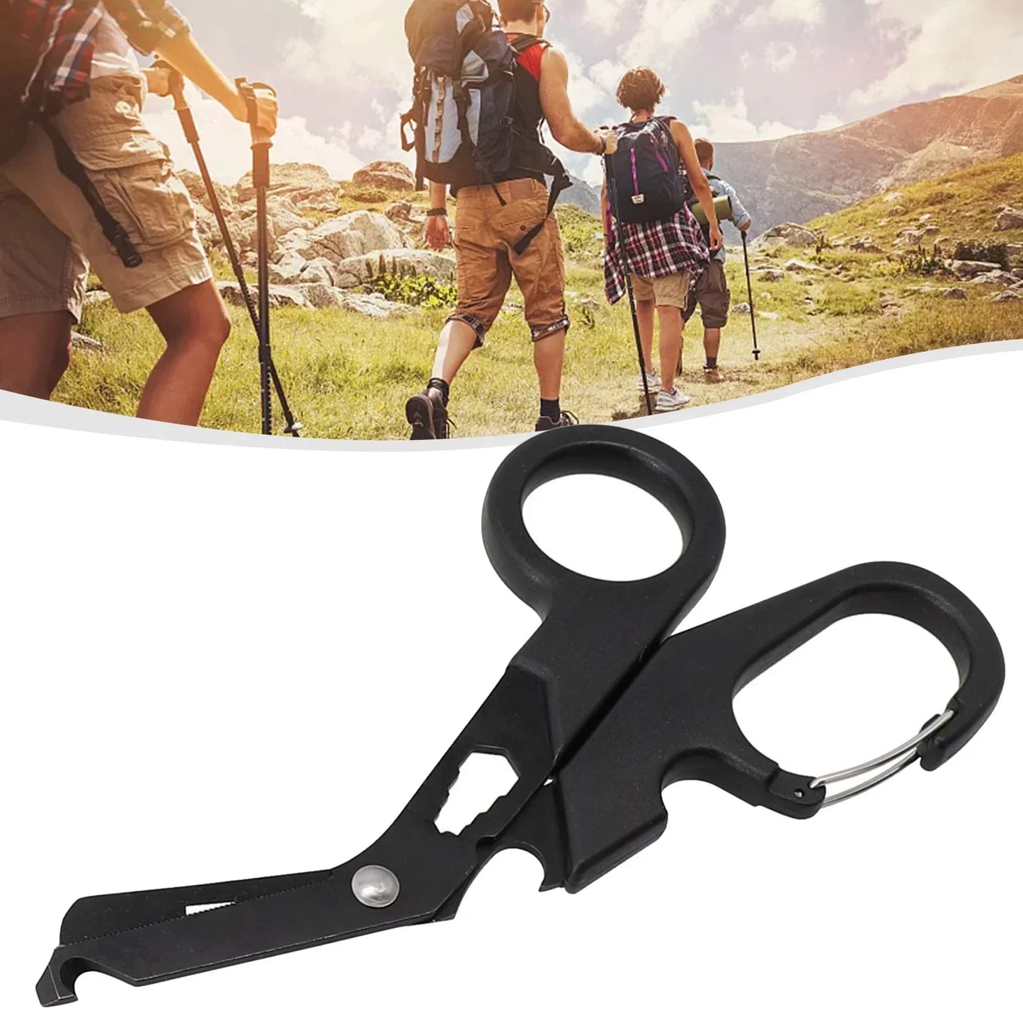 Ciseaux Survivor : Outil de secours multi-usage tout en noir
