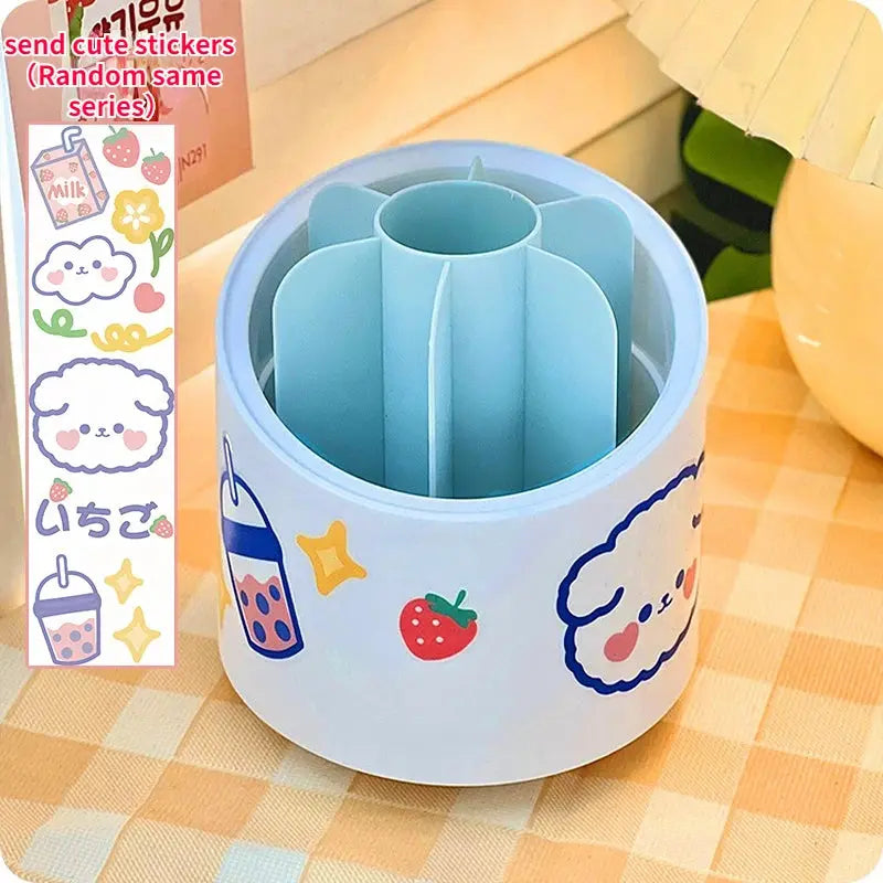 Rangement de pinceaux de maquillage de bureau élégant avec couvercle