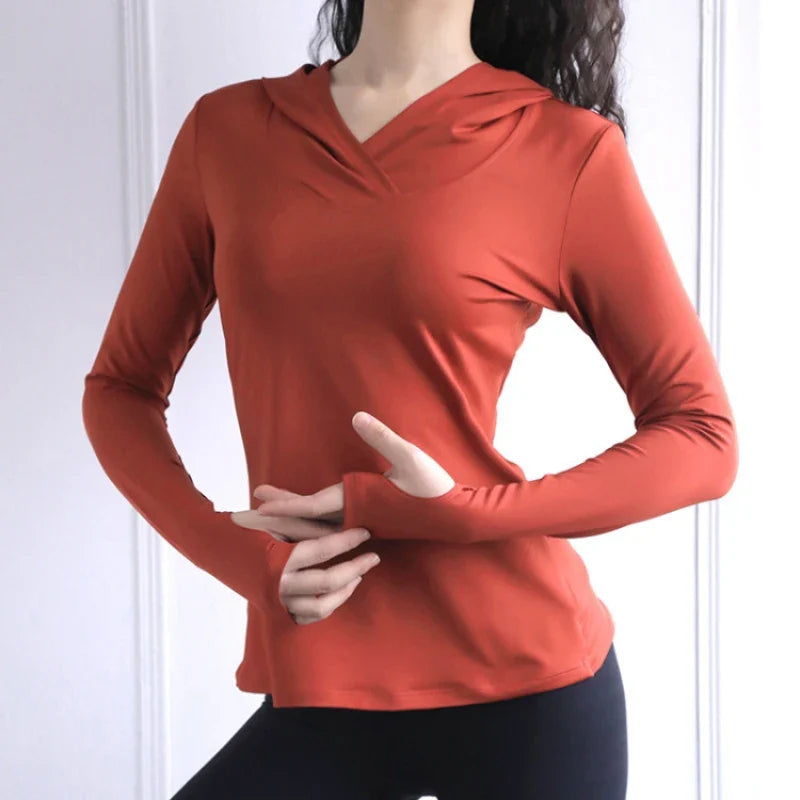 BreatheFit Sudadera de Yoga de Manga Larga para Mujer