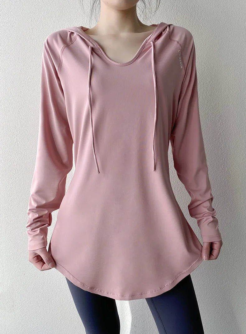 Camiseta con capucha para yoga y running AirFlow para mujer