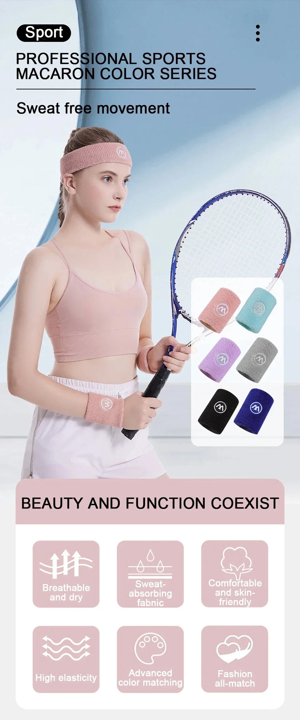 GOBYGO Exercise Headband and Wristband Set