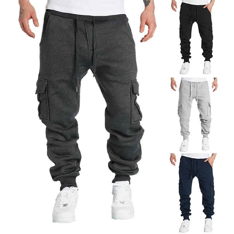 Men's Straight Fit Sweatpants with Drawstring and Pockets