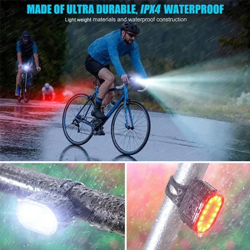 Kit de lumières de vélo rechargeable par USB - Éclairage avant et arrière