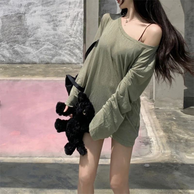 Camiseta Chic de Manga Larga con Hombros Descubiertos