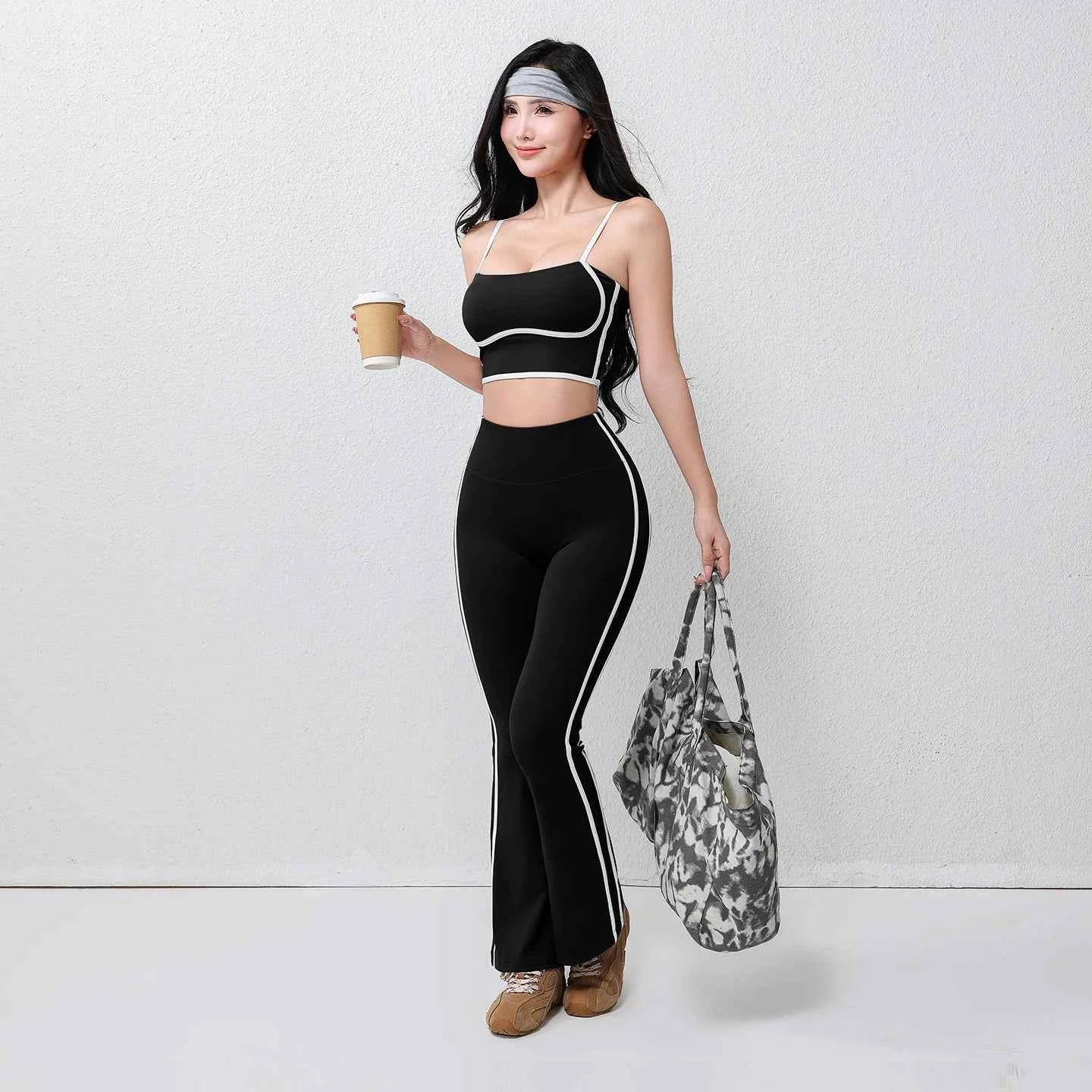 Pantalones de Yoga de Talla Grande con Corte Acampanado - Elásticos y Transpirables