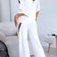 Ensemble de chemise de sport blanche en coton pour femmes et pantalon décontracté