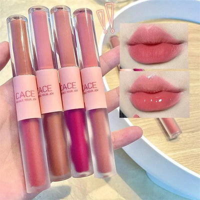 MAXFINE Double End Lip Glaze - Gloss & Matte Finish