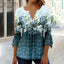Elegant V-Neck Button T-Shirt for Women