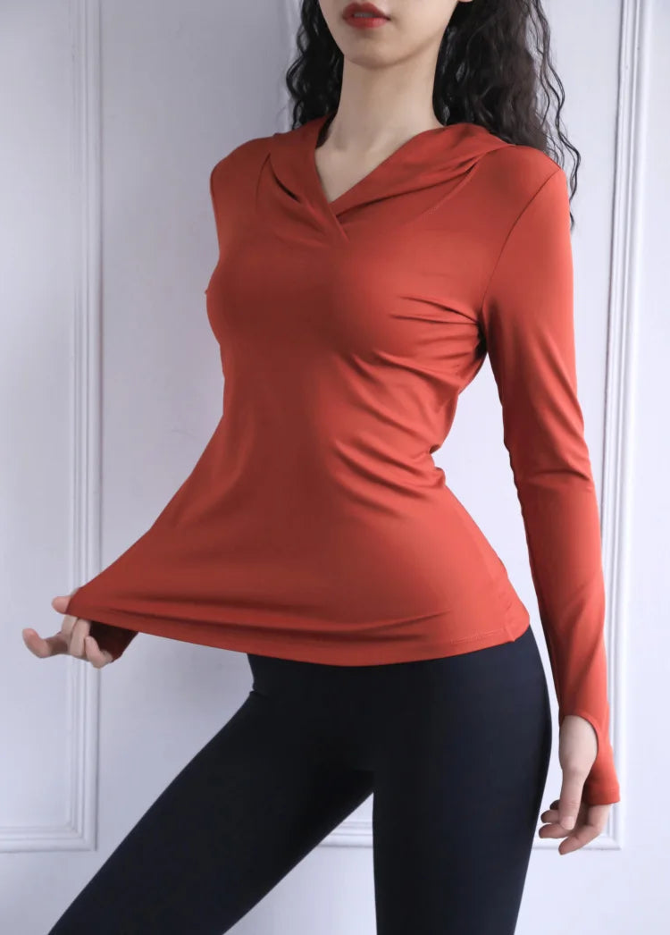 BreatheFit Sudadera de Yoga de Manga Larga para Mujer
