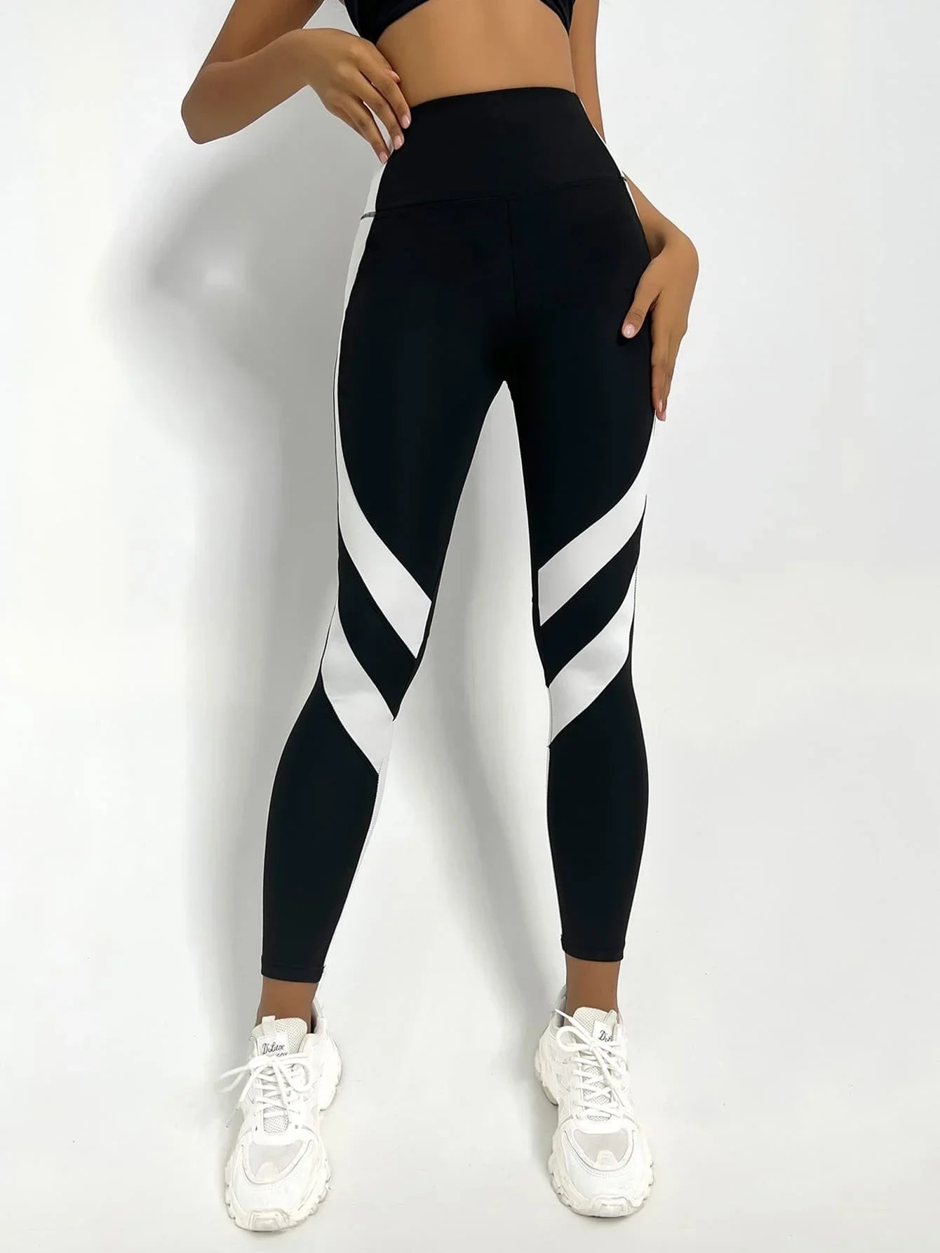 Leggings de Yoga Bicolor con Control de Abdomen