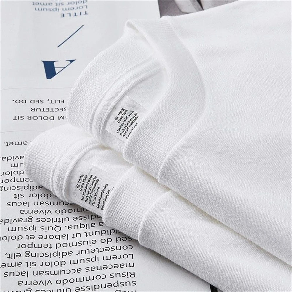 Paquete de 2 camisetas de algodón blancas unisex de corte holgado