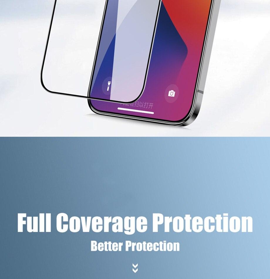 Protecteur d'écran en verre trempé 9D Full Cover pour iPhone
