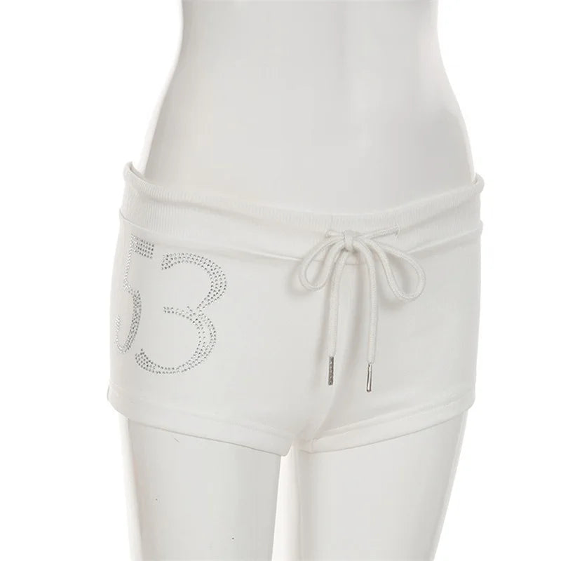 Y2K Rhinestone Summer Jogger Shorts