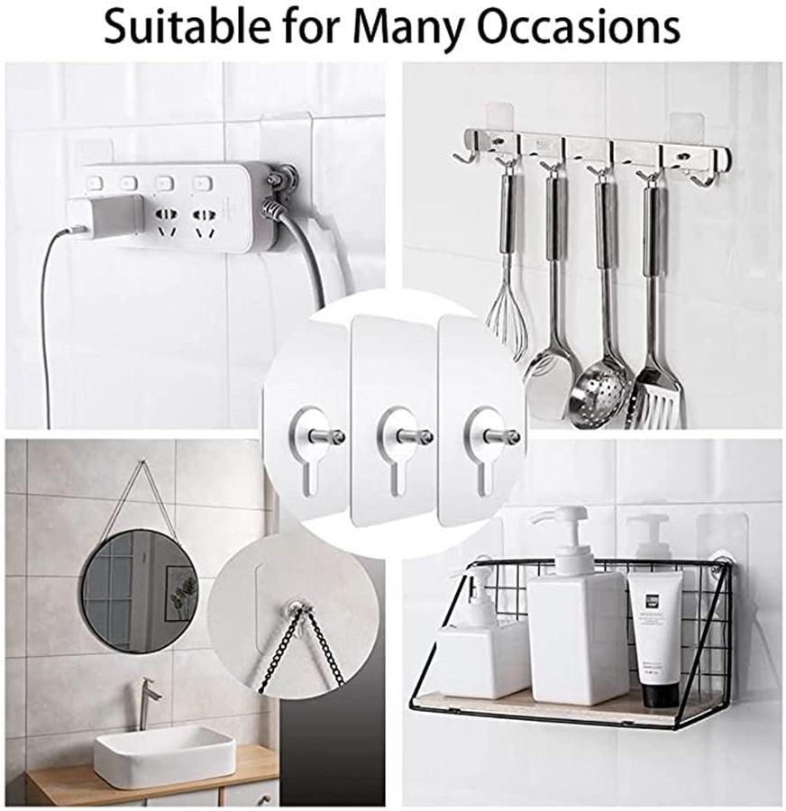 10 Pcs Non-Marking Strong Adhesive Wall Hooks