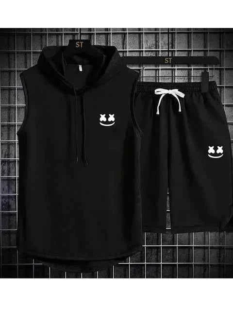 Conjunto de chándal con capucha casual para hombres de verano