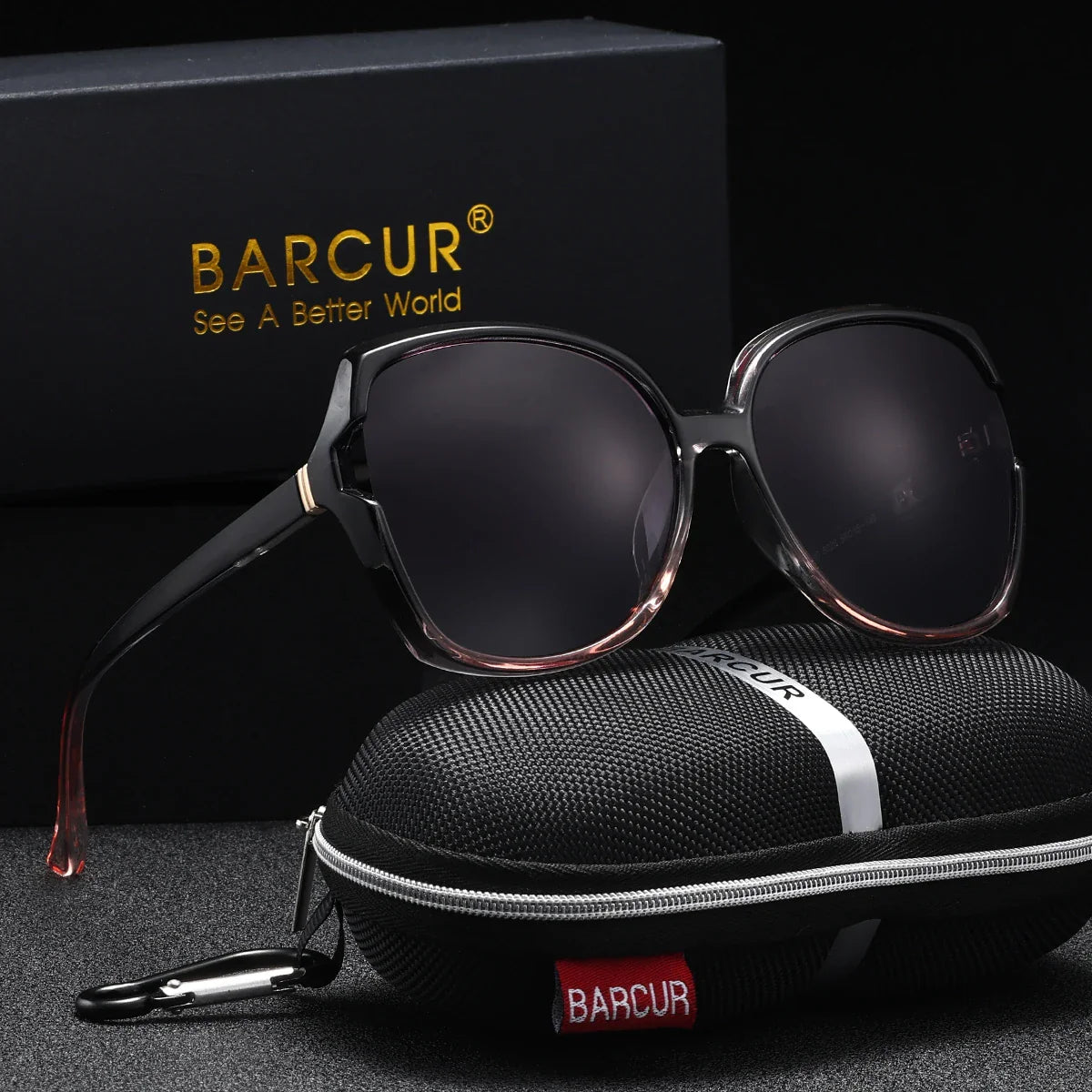 Lunettes de soleil carrées surdimensionnées polarisées BARCUR pour femmes