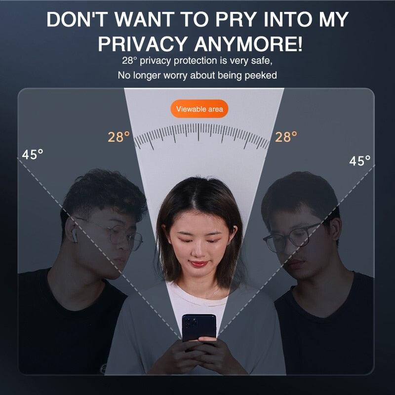 Protecteurs d'écran en verre trempé de confidentialité 4PCS pour iPhone