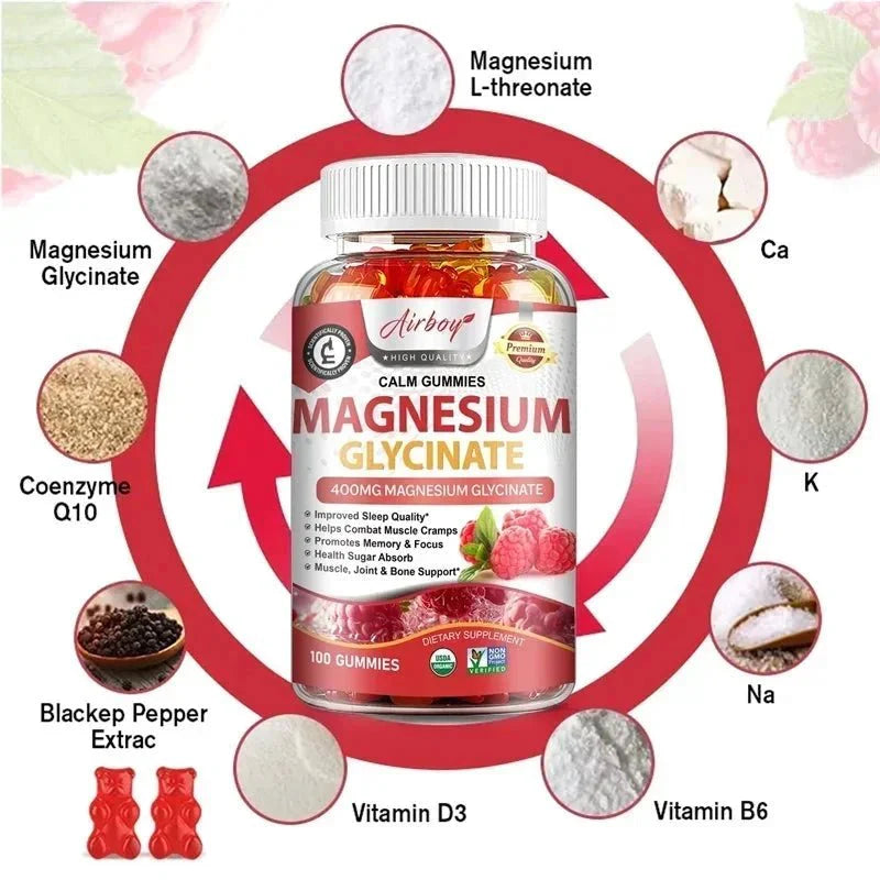 Xemenry Magnesium Glycinate Gummies - 120 Count