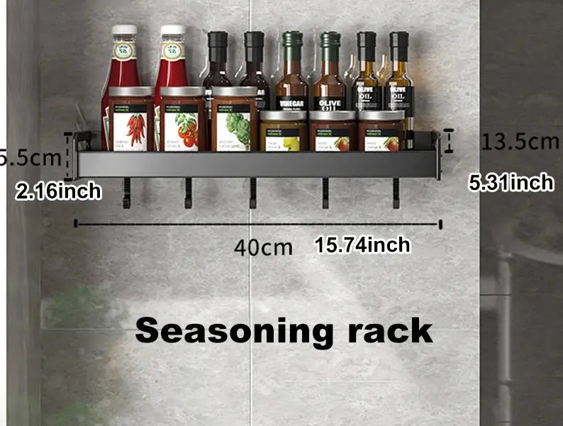 Wall-Mounted Spice Rack Organizer