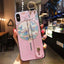 Cartoon Cat Wrist Strap Phone Case for iPhone