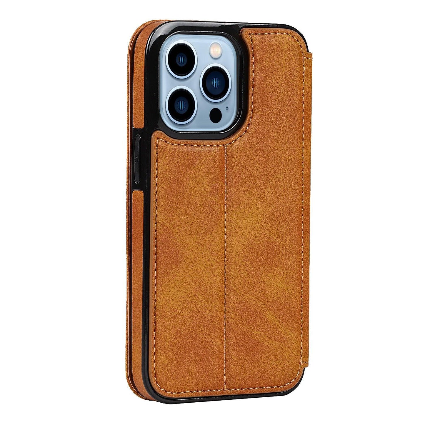 Coque en cuir premium à rabat pour iPhone 13/12/11 Pro Max