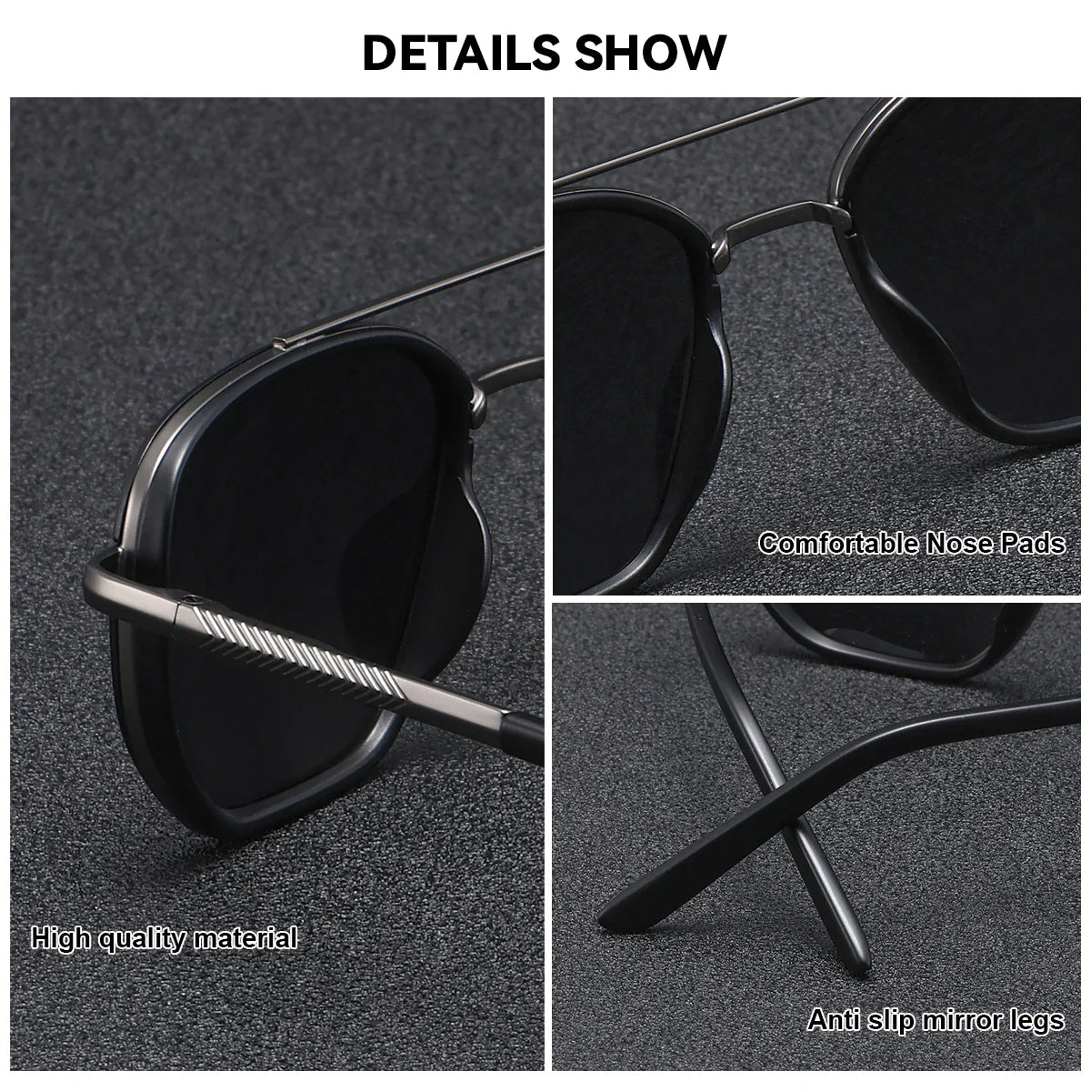 Gafas de sol poligonales para hombres BARCUR – Protección polarizada UV400