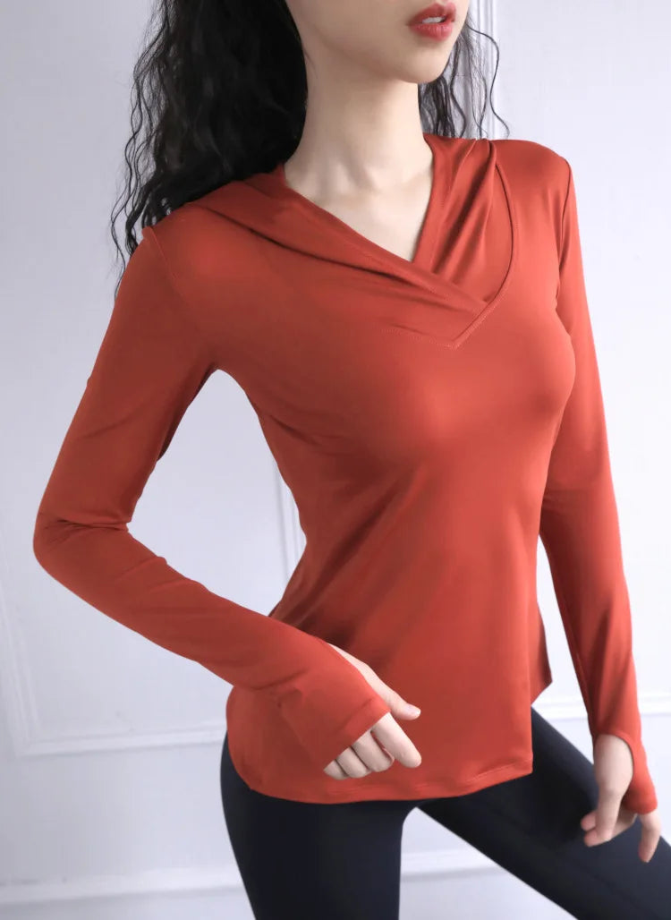 BreatheFit Sudadera de Yoga de Manga Larga para Mujer