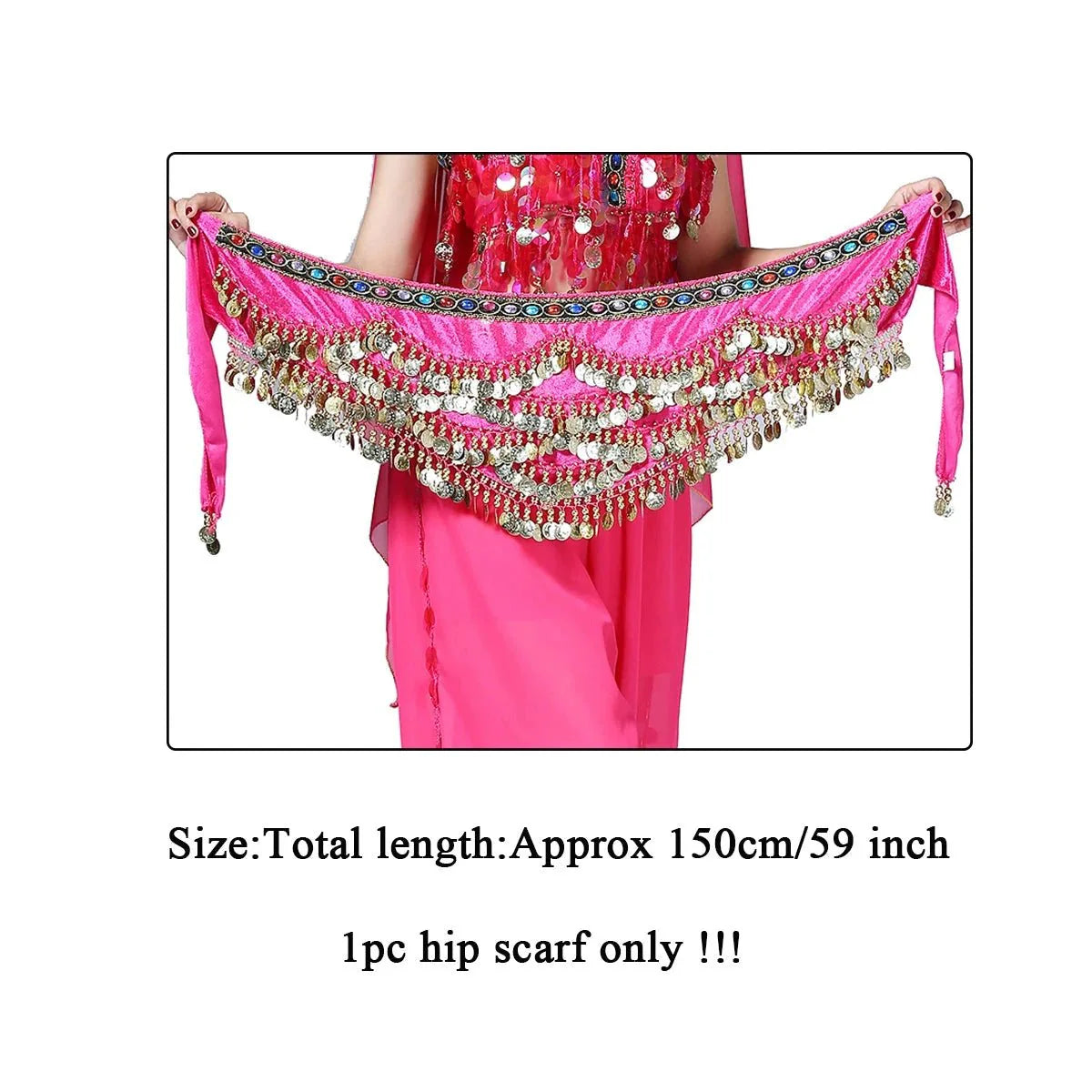 Vila&Yomi Premium Belly Dance Belt with Crystal Accents